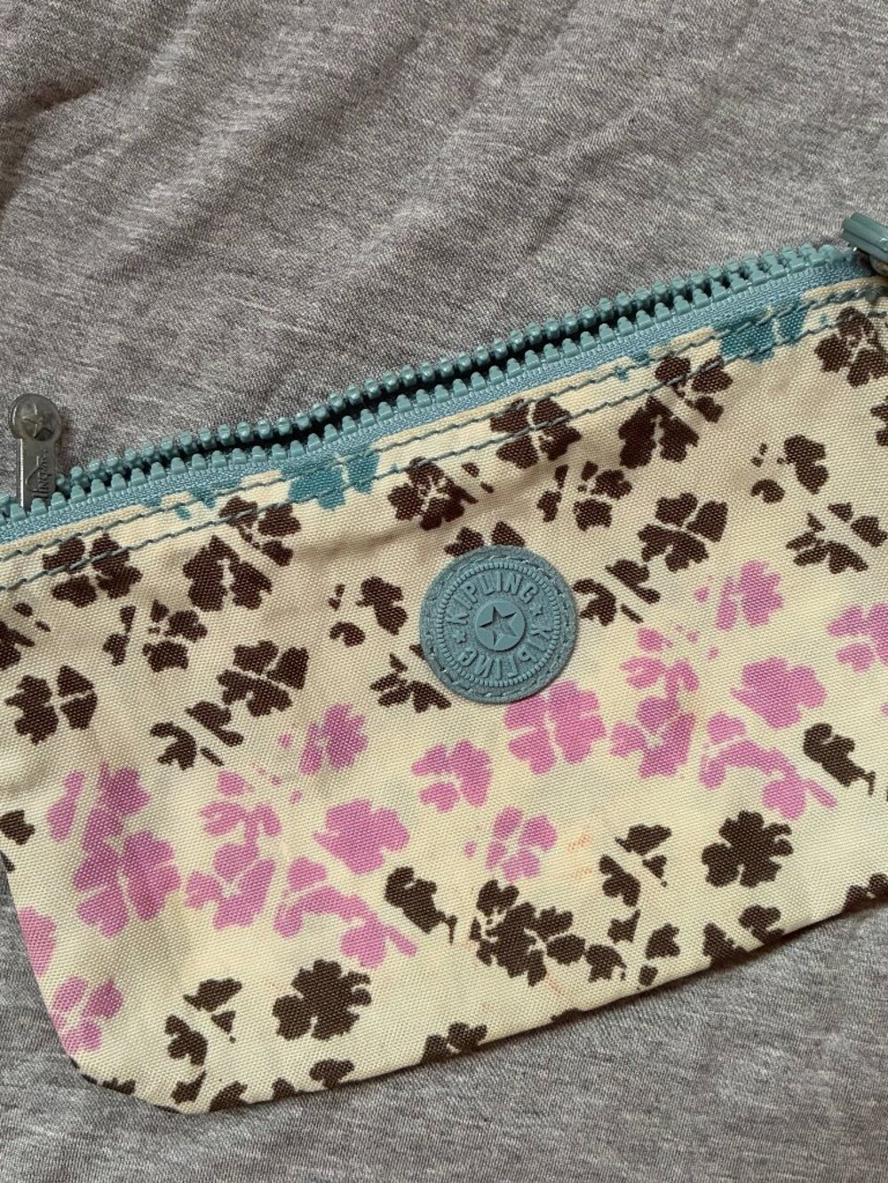 Kipling Floral 3 compartment zip pouch